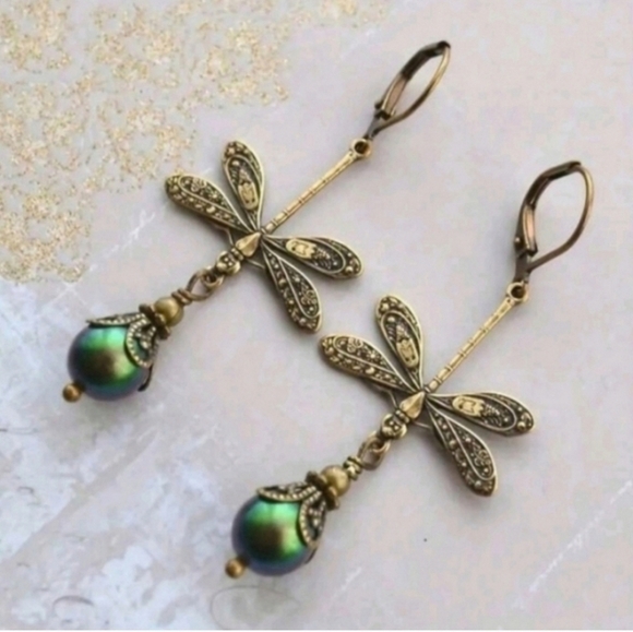 Anthropologie Dragonfly Gem Earrings - Picture 2 of 4